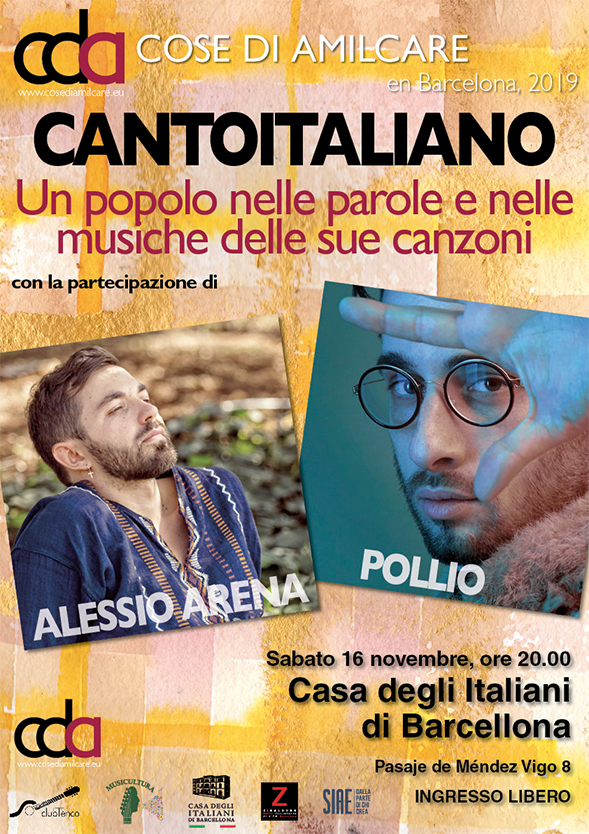 Ore 20:00 - Concerto Cantoitaliano. Il Club Tenco Ascolta Barcellona incontra Musicultura